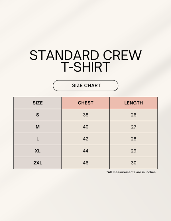 1744980361sizechart.png Dark Gaze – Glow in the Dark Tee