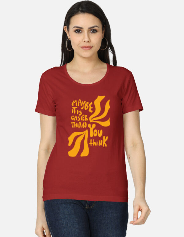 Front_1_c_10.jpg Maybe Easier Than You Think T-Shirt – Motivational Retro Tee