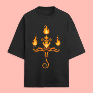 Front_1_c_2-14.jpg Fire Monk Ape Oversized Tee – Mystic Flame Edition