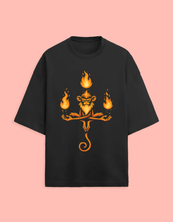 Front_1_c_2-14.jpg Fire Monk Ape Oversized Tee – Mystic Flame Edition