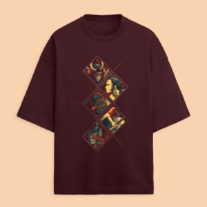 Front_1_c_25-7.jpg Samurai Soul Oversized T-Shirt – Warrior Spirit Graphic Tee