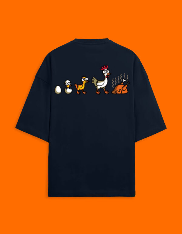 Back_2_c_3.jpg Cluck Off – Chicken Evolution Oversized Tee (Unisex)