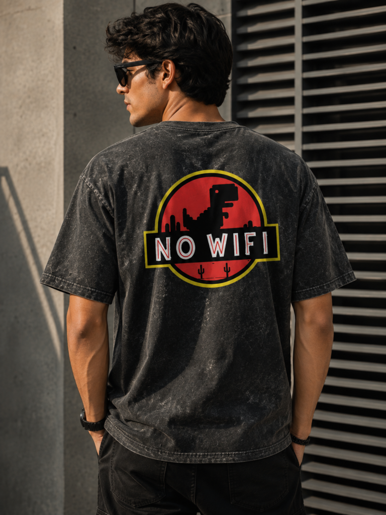 WiFi Extinct – Unisex Acid Wash Oversized T-Shirt
