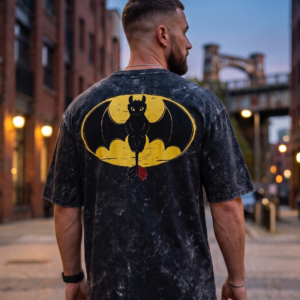 Batless – Unisex Acid Wash Oversized Graphic T-Shirt