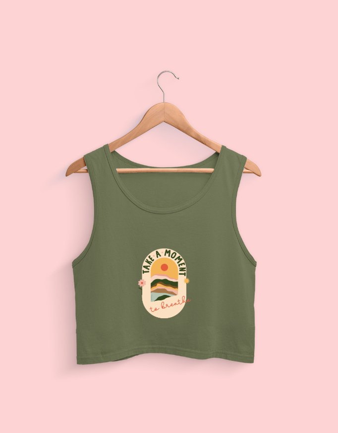 Take a Moment Cropped Tank Top – Mindful Minimal Tee